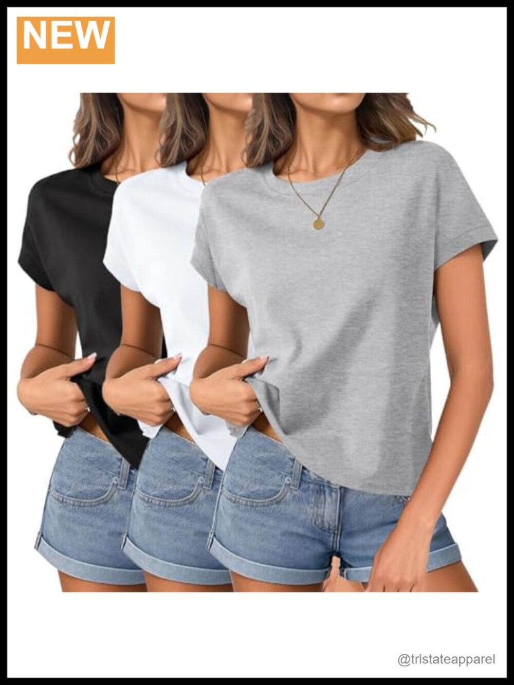 Womens Boxy Cotton Cap Sleeve Crop Top Loose Fit Crewneck Tee